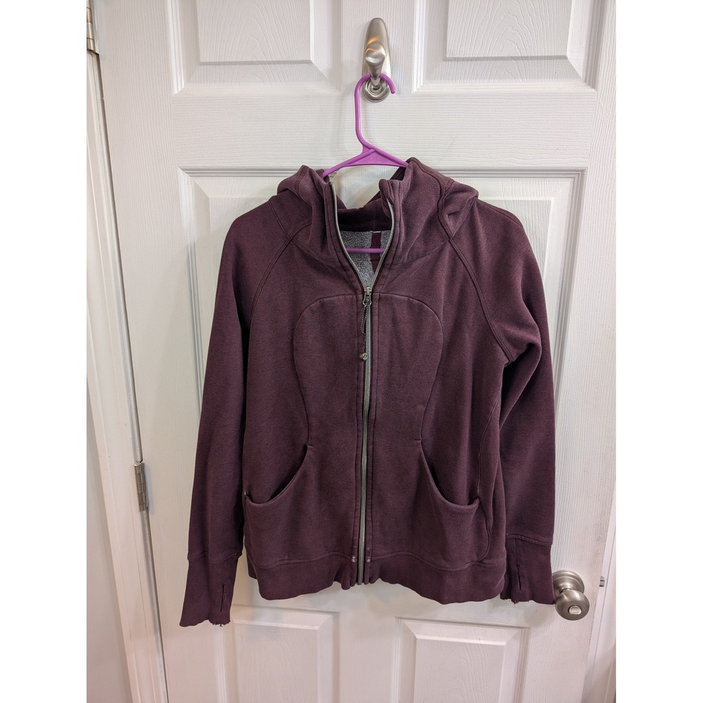 Lululemon Scuba Full‎ Zip Hoodie Womens Bourdeaux Thumbholes - Size 10